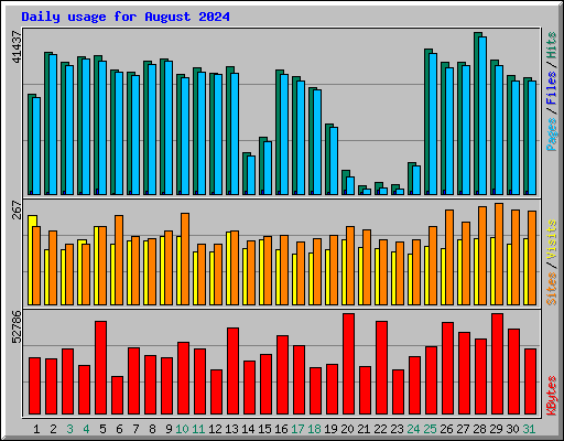 Daily usage for August 2024